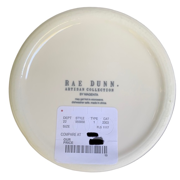 Rae Dunn BONE APPETIT Dog Treat Canister White Black Letters Dimples NWT 2017 OG - Picture 7 of 13